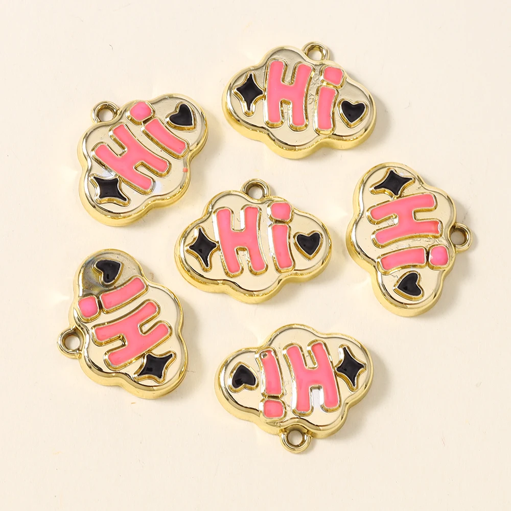 Set of 10 Cute and Quirky Hi Charms for Handmade Jewelry Accessories