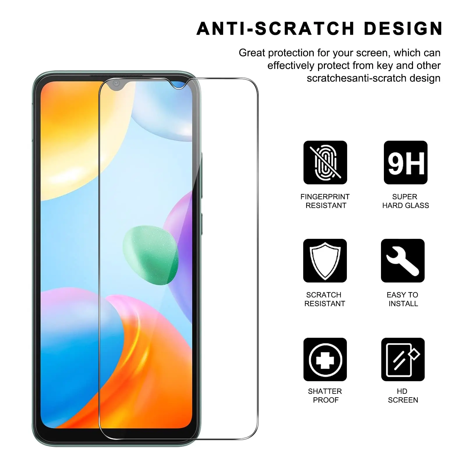 High-Quality Tempered Glass Screen Protector, 9H Hardness, HD Clear, Case Friendly