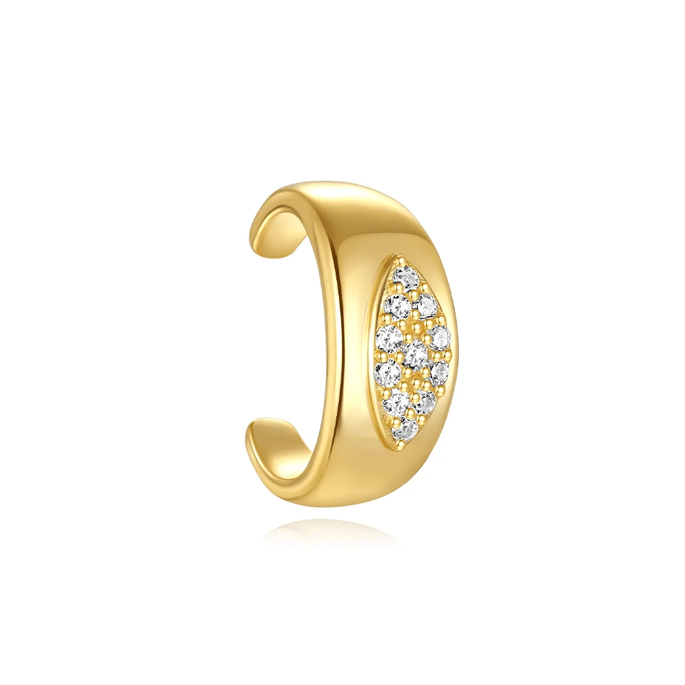 Aide glänzende Zirkonia Ohr manschette 925 Sterling Silber Clip Ohrringe für Frauen Mädchen 18 Karat vergoldet ohne Ohr Ohr stecker Ohr stecker Schmuck Geschenk – Detail 8