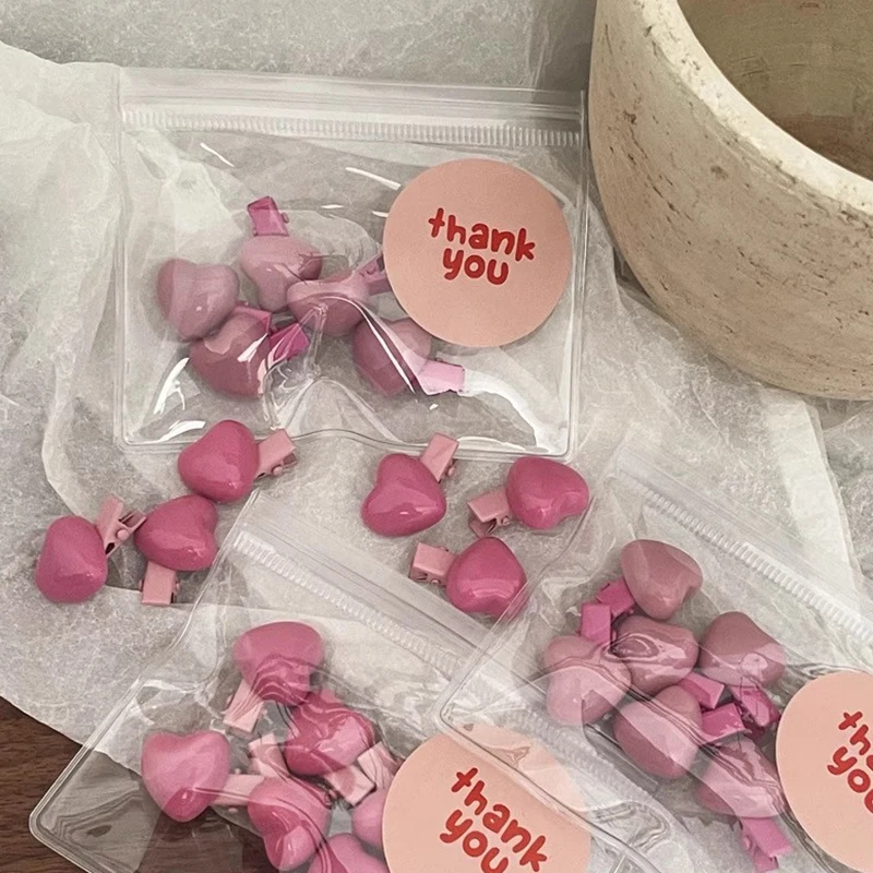 

Peach Heart Mini Hair Pins Cute Sweet Pink Bangs Clip For Girls Fashion Trendy Simple Headwear Cute Pink Hair Clip