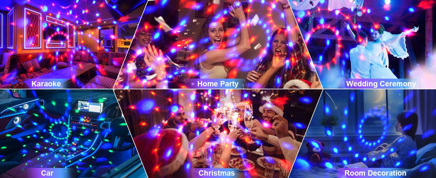 Datewink 2/4Pcs LED Magic Ball Light RGB Disco Ball Stage Lighting Effect Remote Control For DJ Disco Wedding Club Party Karaoke
