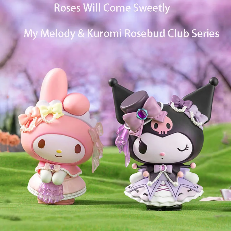 

Kawaii Sanrio Rosebud Клубная серия мультфильм Kuromi My Melody 15 см ПВХ Аниме фигурки украшения Милая красота искусственное украшение