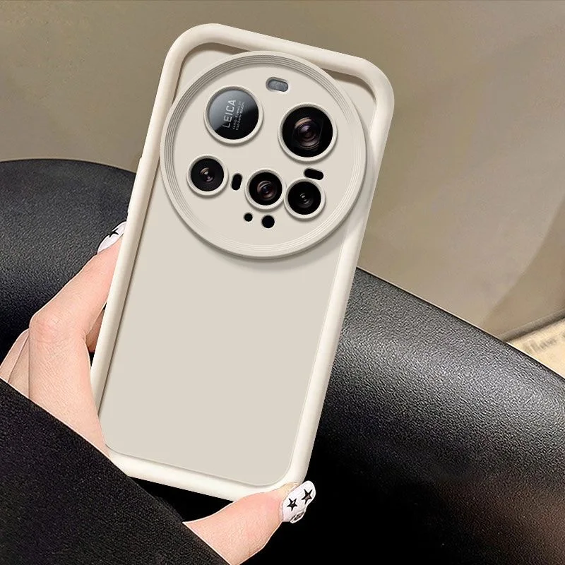 Luxury Solid Color Shockproof Phone Case with Camera Protection and Soft Cover