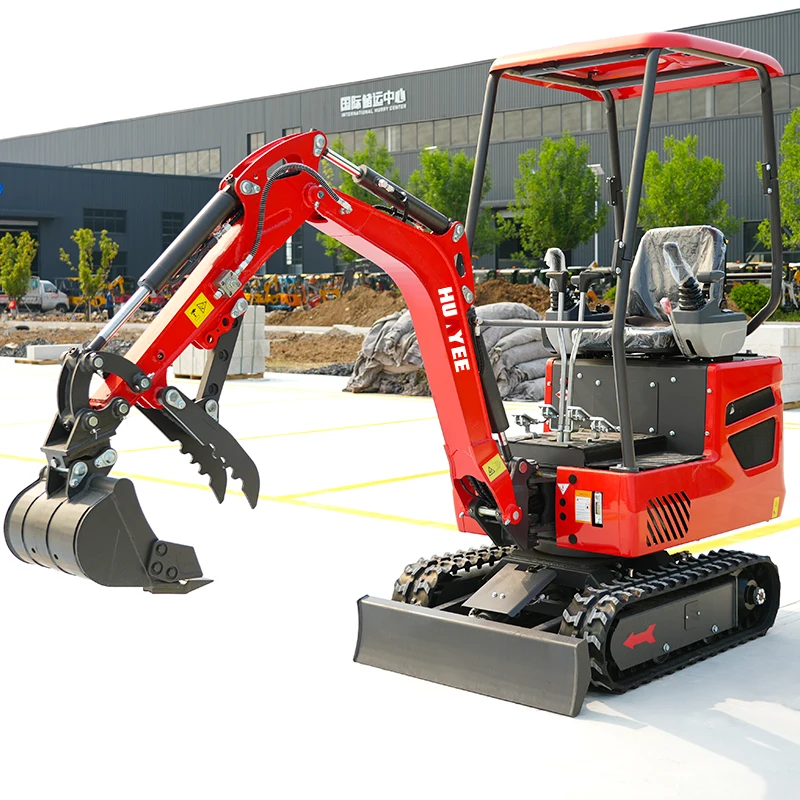 Minibagger, 1-Tonnen-Motor mit Anpassungsmöglichkeiten, kleiner Kettenbagger, geeignet für Gärten und Bauernhöfe, Mini-Bagger