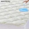 WQSPRING Bamboo Fiber Jacquard Mattress Protector Waterproof Soft Breathable Deep Pocket Washable Quilted Mattress Topper