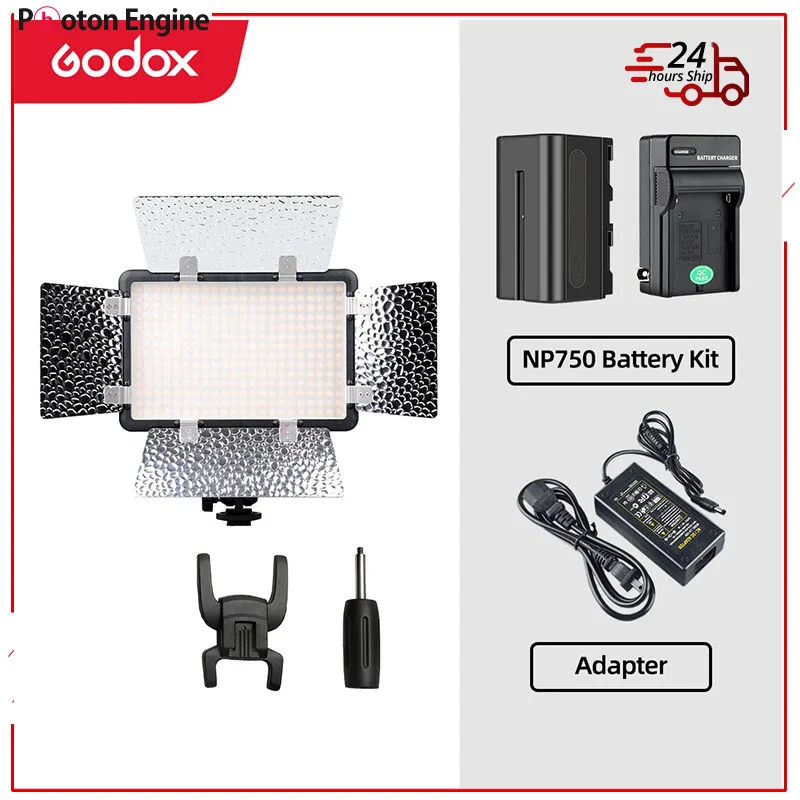 Godox LED308C II LED308 3300K-5600K LED Video Light Lamp for DV Camcorder Camera+NP770 4400Ahm Battery & Charger
