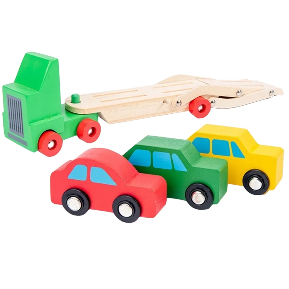

1 Set of Wooden Car Toys Transport Vehicle Models Kids Wood Car Toys Car Cognitive Toys