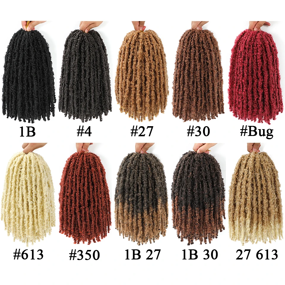 Butterfly Locs Crochet Hair 12 14 inch Pre-twisted Synthetic Distressed Bob Faux Locs Crochet Braids Pre-looped for Black Women 5