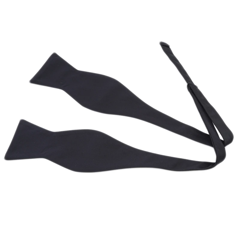 1Pc Men Silk Satin Plain Solid Black Bow Tie Formal Wedding Bowtie Necktie Ties Gentle Italian Satin Solid Color Fashion Bow Tie