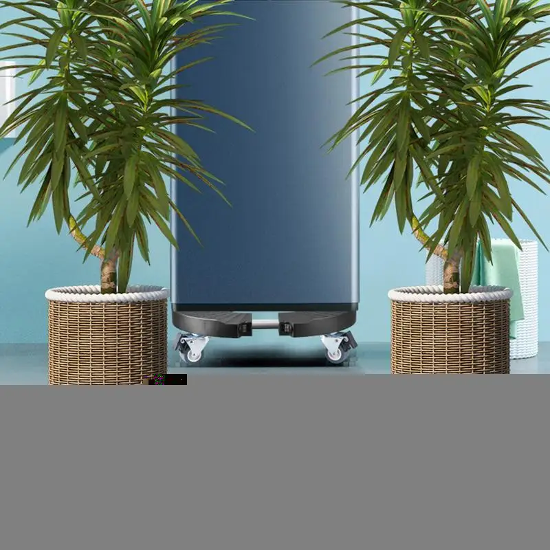 Pot De Fleur Rond En Acier Inoxydable Avec Roulettes, Support De Plante En Pot Roulant Mobile Avec Rouleaux, Universel, T1