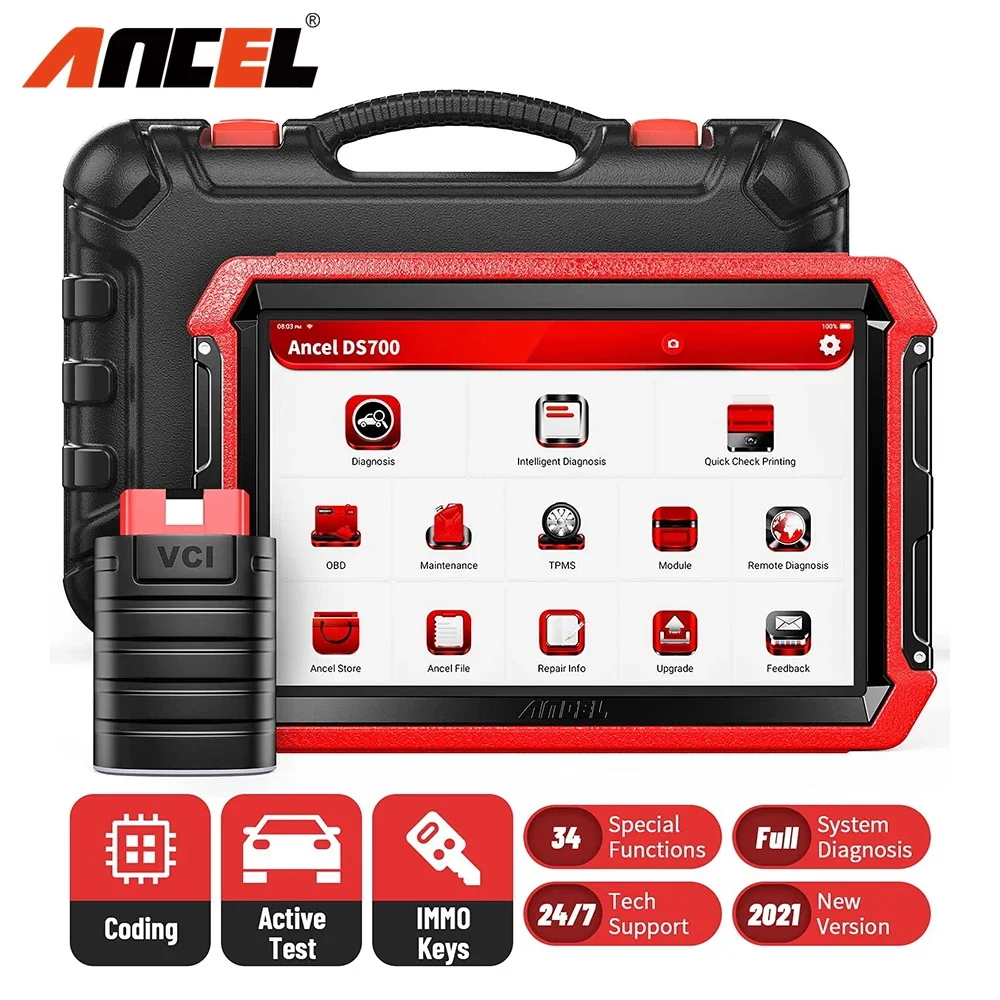 

ANCEL DS700 OBD2 Automotive Scanner Key Programming Tool 34+Reset Service Bi-Directional Test ECU Coding PK THINKTOOL PAD10