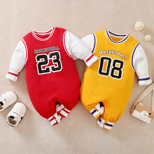 Newborn Infant Baby Girls Boys Basketball Jersey Romper Jumpsuit