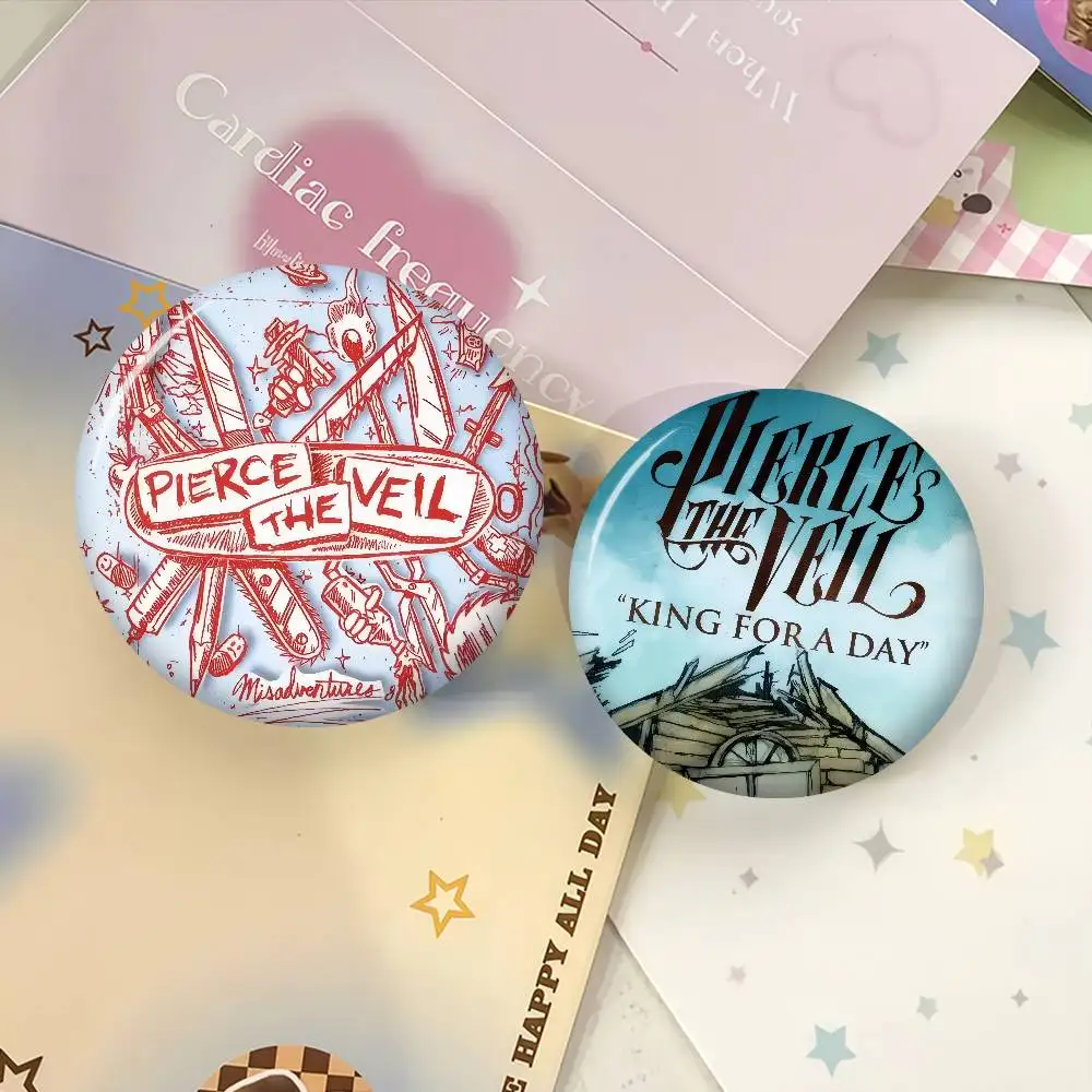 Pierce The Veil Band Icon Tinplate Button Pin Brooch Badge Accessory