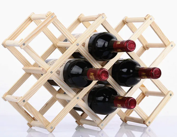 Creative folding wine wooden frame European wooden wine display stand solid wood rack WF4201513 wine glass holder rack