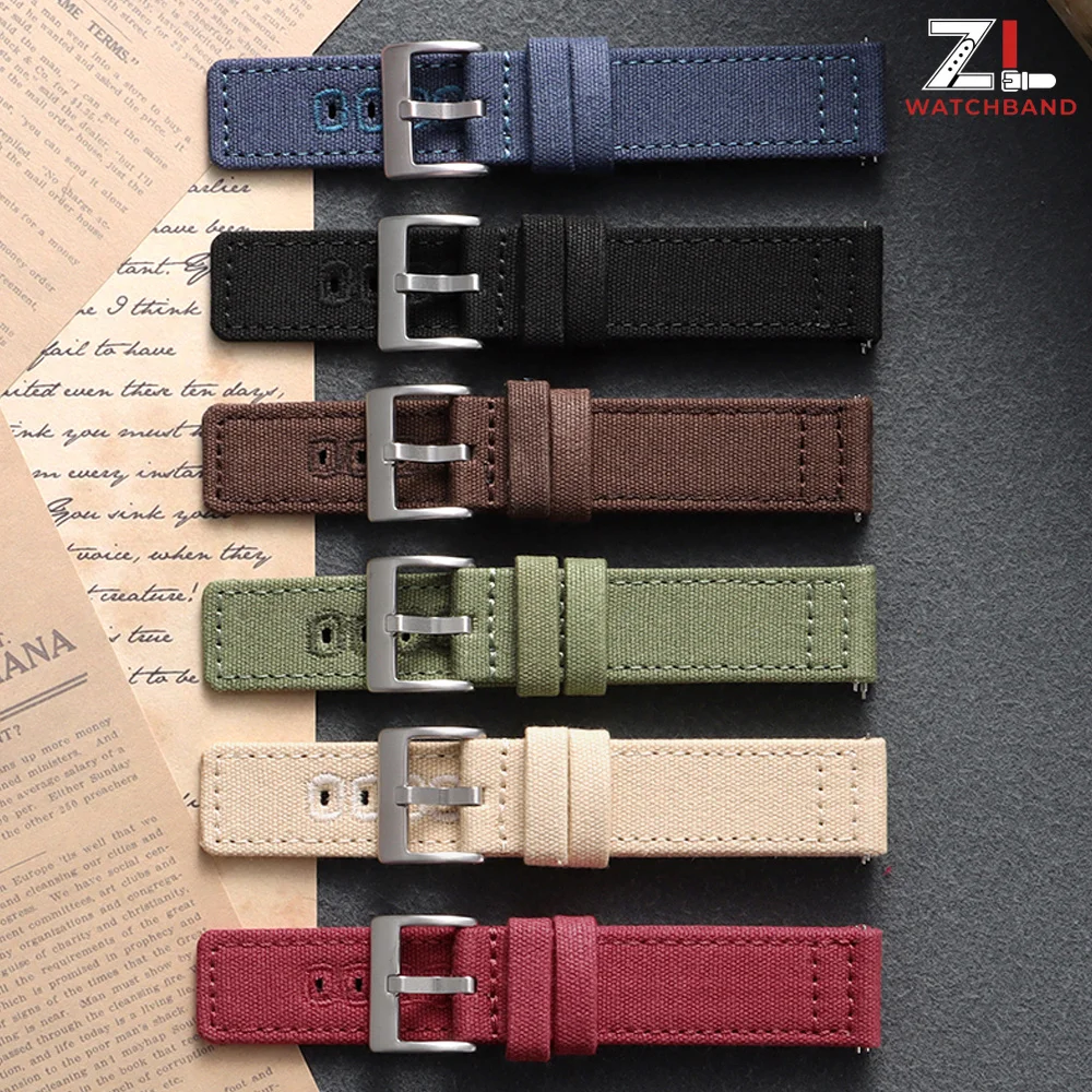 Versatile Quick Release Nylon Canvas Watch Strap