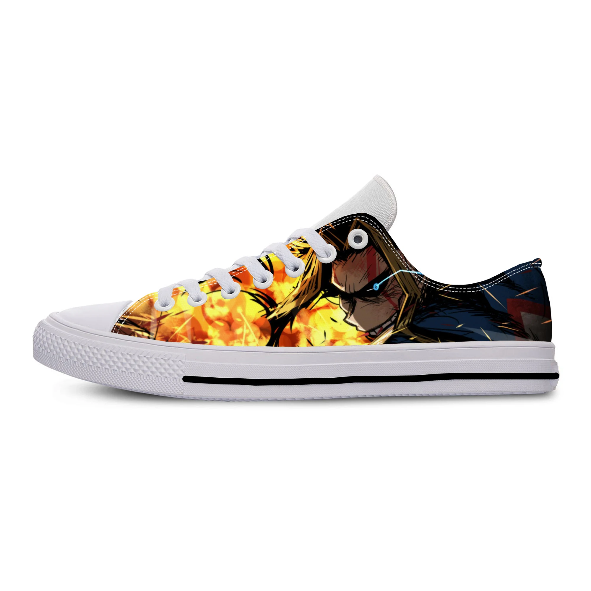 Japanese Anime Manga My Hero Academia All Might Casual Cloth Shoes Low Top Lightweight Breathable 3D Print Men Women Sneakers