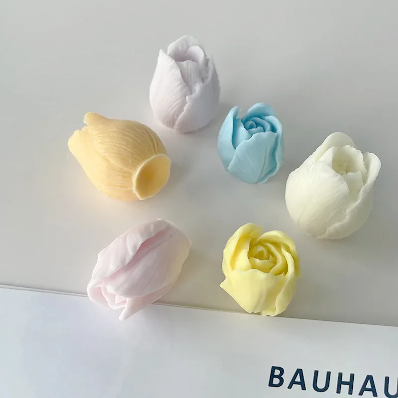 Silicone mold 3D Tulip Candle Mold Handmade DIY Flower Soap Silicone Mold Silicone Soap Forms Making Supplies