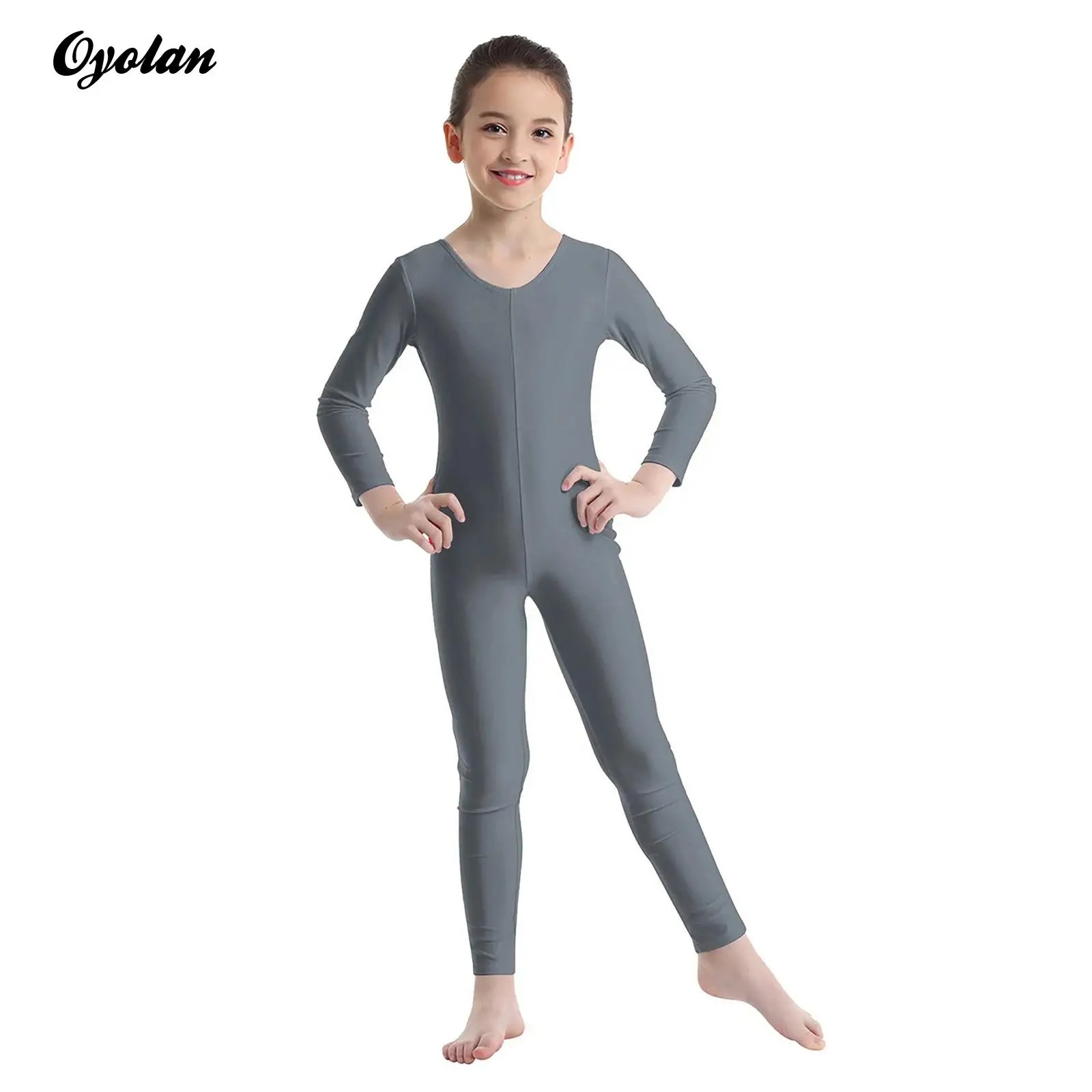 

Kids Girls Ballet Dance Unitard Long Sleeves Gymnastics Figure Skating Costume Full Length Bodysuit Leotard Jumpsuit Dancewear