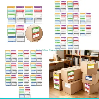 H7BF 80 etichette colorate per traslochi grandi dimensioni per scatole, imballaggi per traslochi, adesivi con codice colore,
