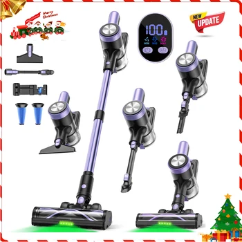 Cordless Vacuum Cleaner, 50KPa/500W Stick Vacuum with 55 Mins Runtime, Self-Standing Vacuum Cleaner for Home,Carpet & Hard Floor 1