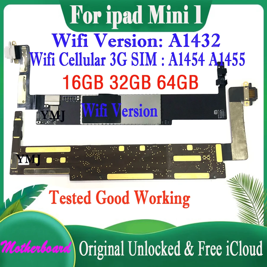 Con Sistema Ios Per Ipad Mini 1 Scheda Madre Gratuita Icloud Original Test Logic Board Per Ipad Mini 1 Sbloccato 16Gb 32Gb 64Gb Plate