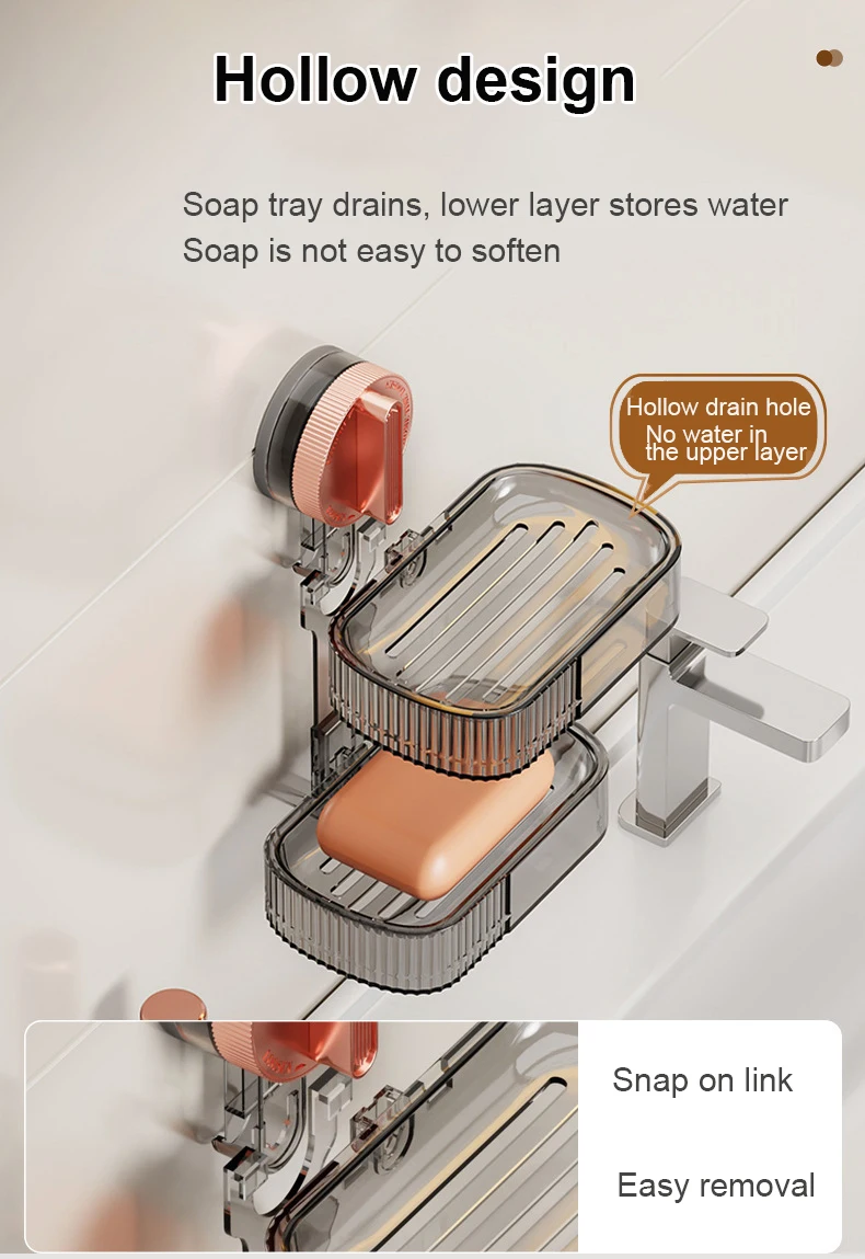 Description Picture 5 of itemSoap Dish Holder for Shower Suction Cup Wall Mounted NO-Drilling Removable Bar Soap Sponge Holder for Bathroom Bathtub Kitchen