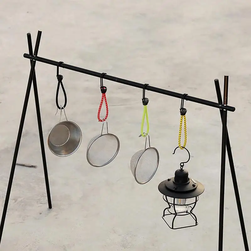 6mm Elastic Drawstring Hook Nail Hooks Pull Rope Buckle Tents Camping Rubber Wind Cord Bungee Cords