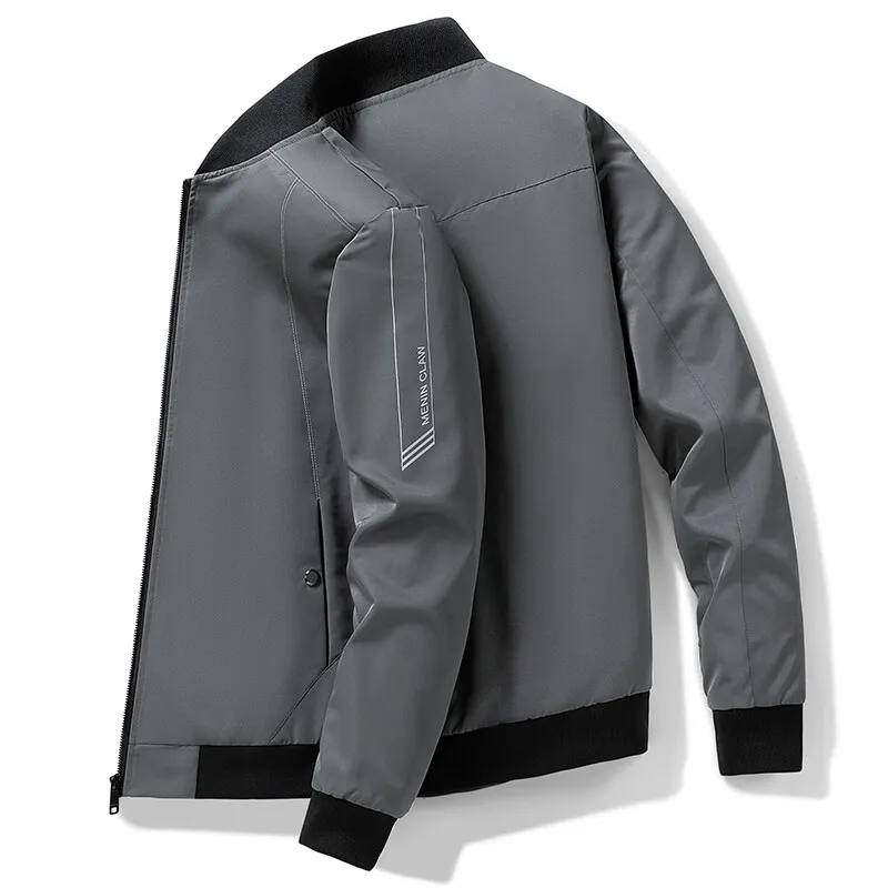 Spring Autumn Stand Collar Casual Fashion Jacket Male Long Sleeve Simple All-match Zipper Cardigan Coat Homme Outwear Top Men