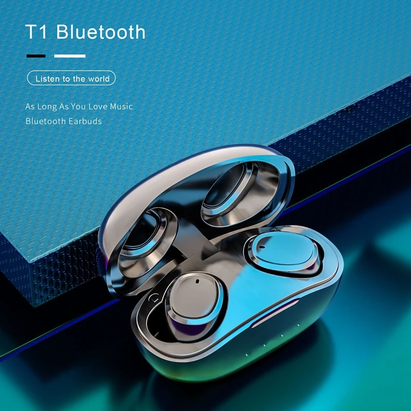 Bluetooth-гарнитура T1 беспроводная Спортивная уличная гарнитура 5 0 с зарядным