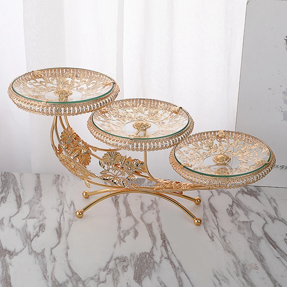 

2023 New Luxury Creative Home Living Room Hotel Coffee Table Crystal Fruit Plate Glass Fruit Plate