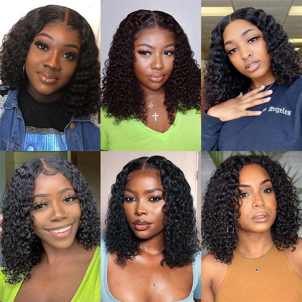 Water Wave Lace Front Wigs for Women Brazilian Closure Bob Wig 13x4 Transparent Lace Frontal Short Wigs Human Hair Pre Plucked lace front wig human hair wigs human hair wig front lace wig