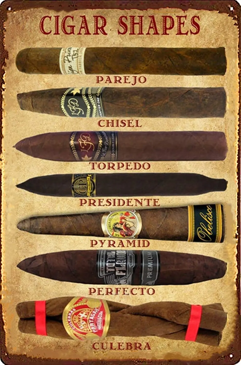 

Cigars Metal Tin Sign 8x12 Vintage Home Office Poster Bar Pub Cafe Decorative Plaque Home Cigar Decor Cigar Sign Metal Poster