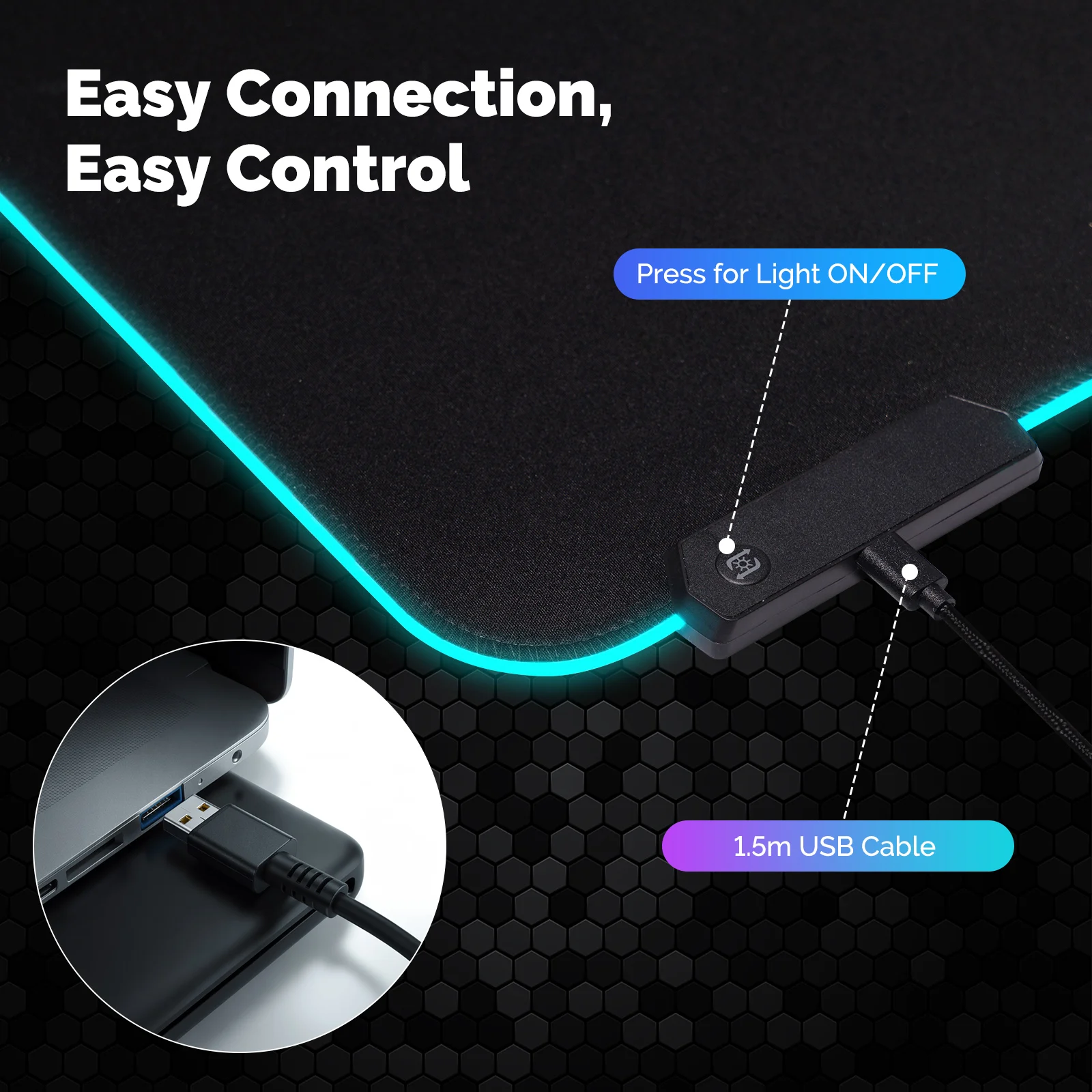 لوحة ماوس RGBIC ذكية WiFi من MOES تعمل مع Tuya – إ...