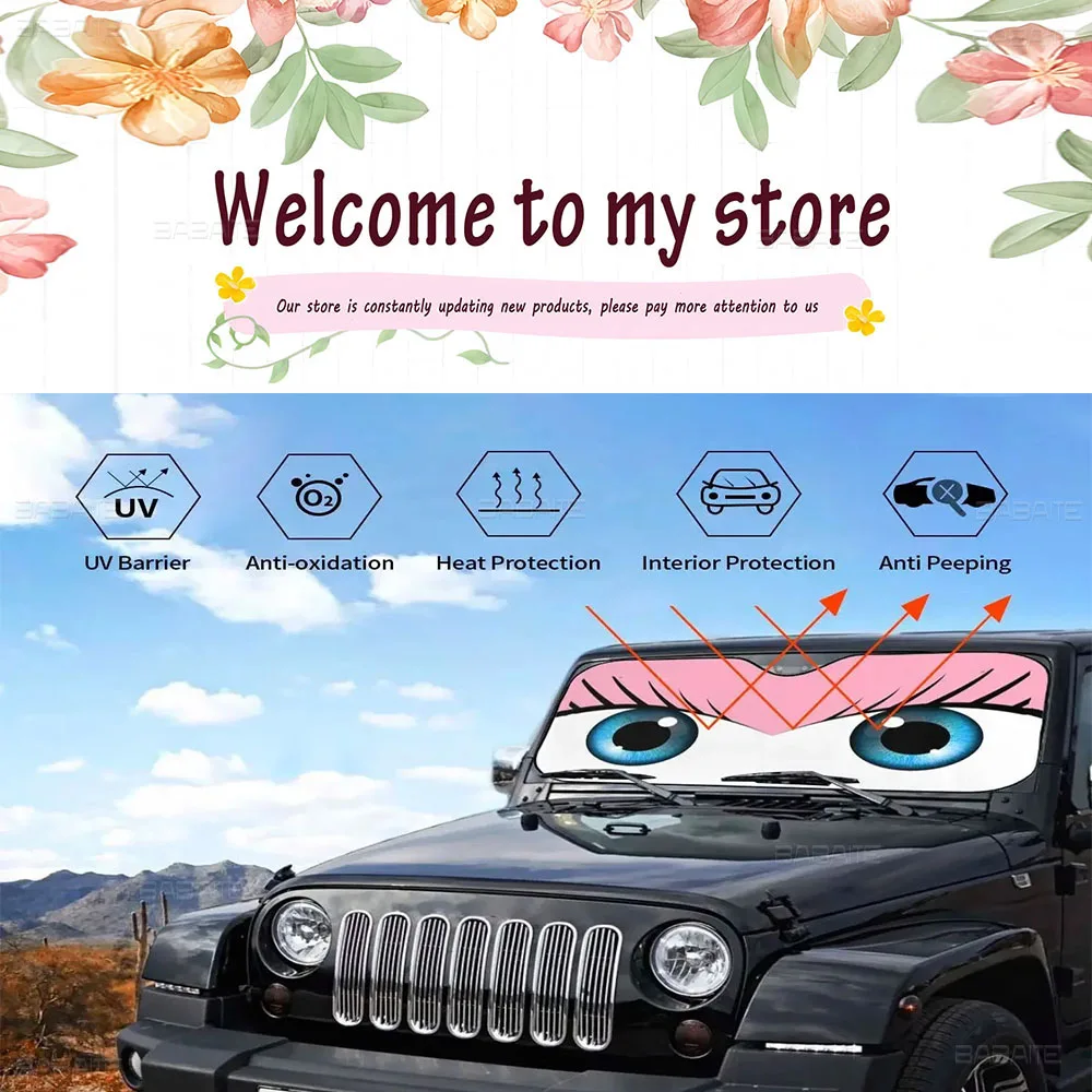 Description Picture 2 of itemS-SOUTH P- PARK Car Sun Shade Front Window Sunshade For Most Sedans SUV Blocks Max Uv Rays Keep Your Vehicle Cool