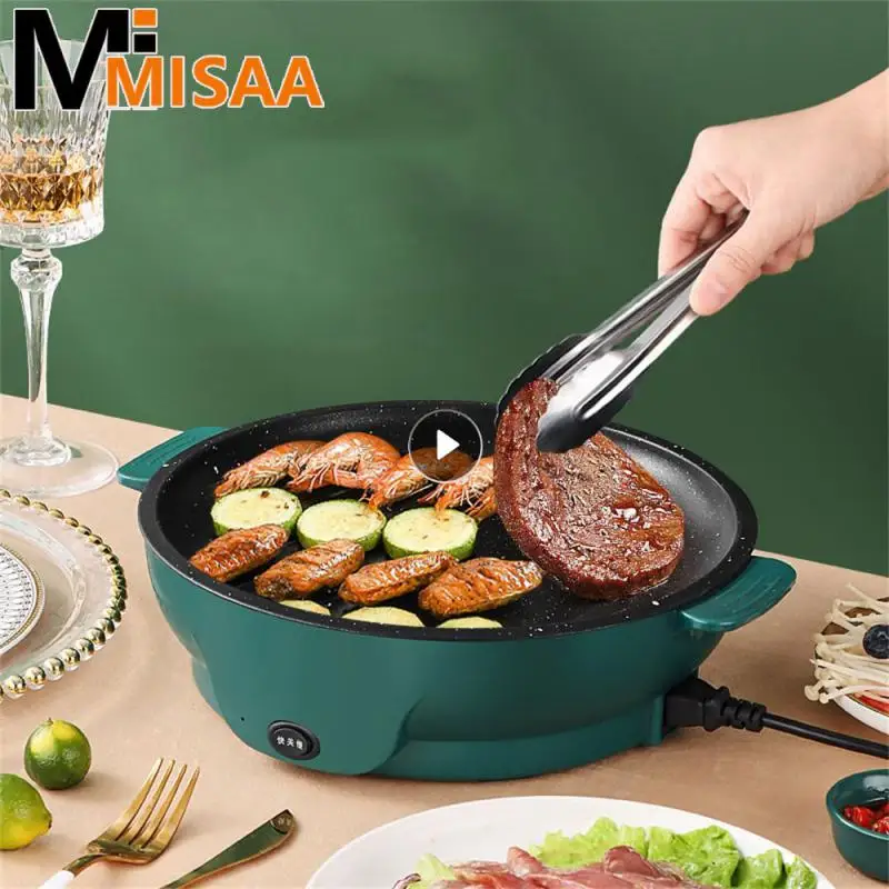 Electric Frying Pan Pan Household Non-Stick Pan Multi-Functional Plug-in  Barbecue Electric Roaster Pan Electric Food Warmer - AliExpress