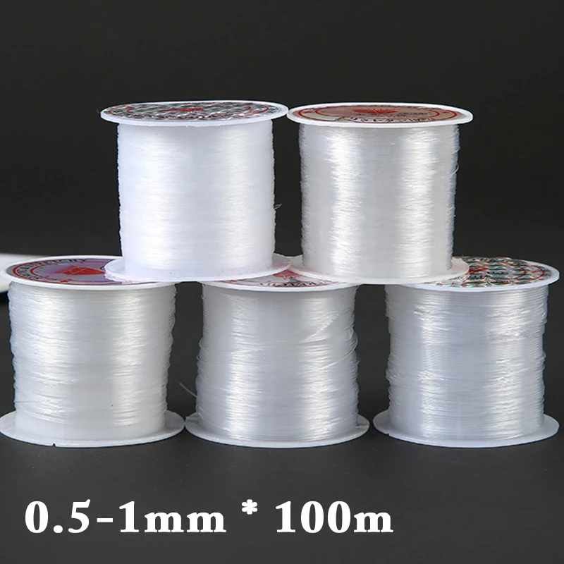 

100m Strong Elastic Crystal Beading Thread Cord Jewelry Making Necklace Bracelet DIY Beads String Stretchable Thickness 0.4-1mm