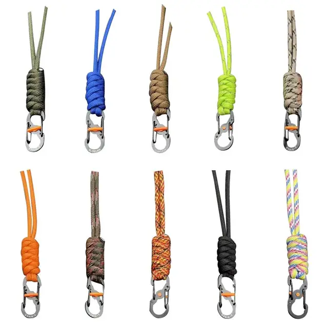 New 10 Styles High Strength Emergency Survival Backpack Paracord Keychain Key Ring Parachute Cord Lanyard 8-Word Buckle 5
