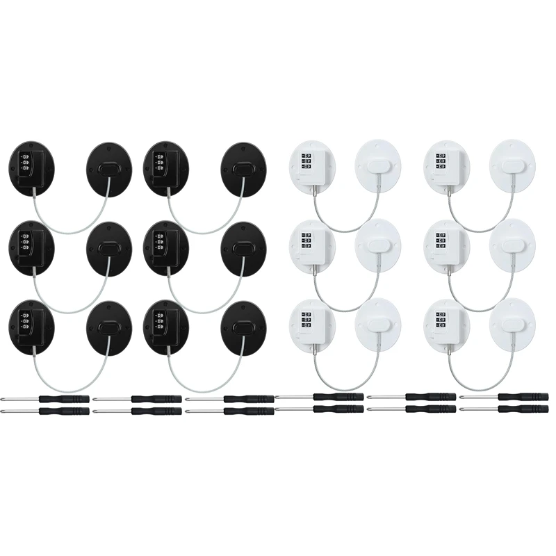 

6 Pcs Cabinet Locks With Combination Fridge Lock Combo Child Safety Combination Lock With 6 Screwdrivers Durable
