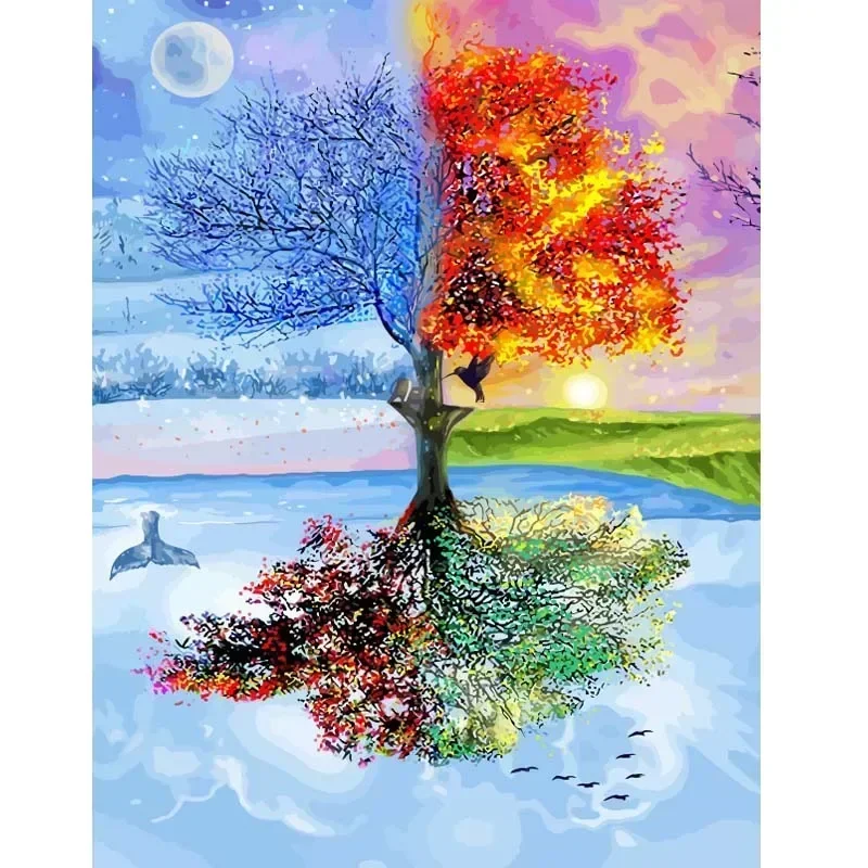 Description Picture 2 of item638971 DIY Painting By Numbers Oil Painting Scenery Picture Paint Home Decor Unique Gift