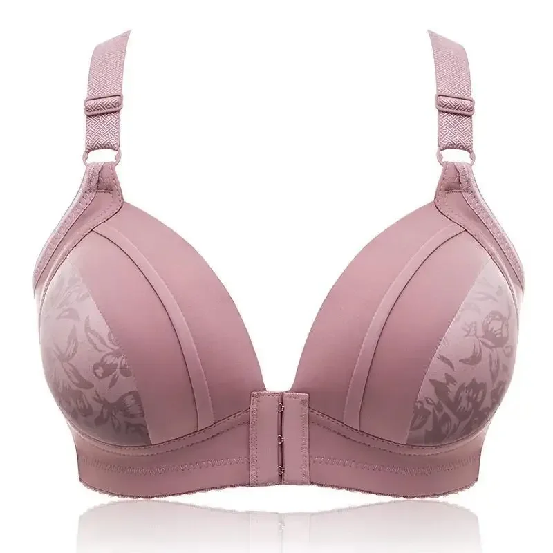 

The New Compact No-underwire Thin Bra for Middle-aged and Elderly Women with Front Buckle Straps and Comfortable Close Breast