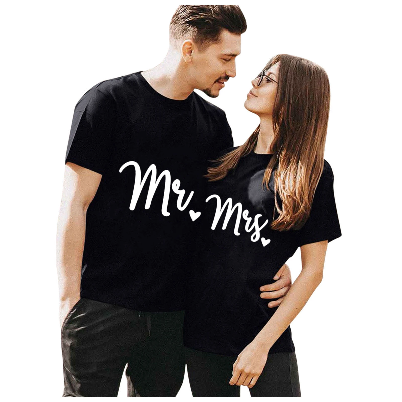 Camisetas informales para parejas, camisetas divertidas verano para mujer, camisetas con estampado de corazón y amor, ropa de manga corta para pareja y novio|Camisetas| - AliExpress