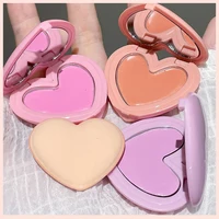 Love Heart Monochrome Blusher Palette Cream Smooth Cheek Tint Mud Blush Matte Cute Pink Purple Orange Rubor Korean Dupes Makeup 2