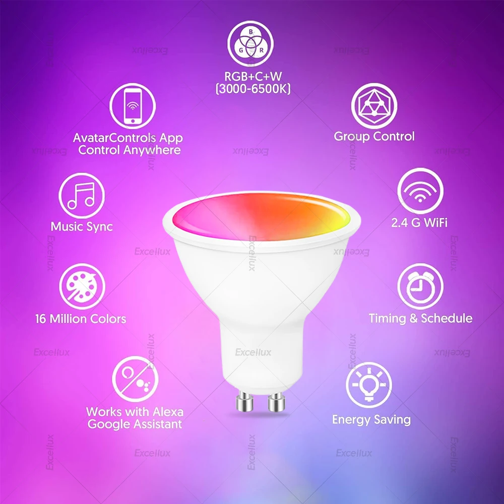 Ewelink GU10 Zigbee LED Bulbs Wifi Smart LED Lamp RGB CW WW LED Light Bulb Works With Alexa Amazon Google Yandex Smartthings 6