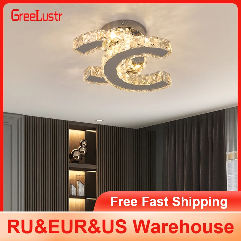 Modern Crystal Led Chandeliers Lighting For Bedroom Corridor Cloakroom Ceiling Lamp Luminaire For Dining Room Hallway Lustres