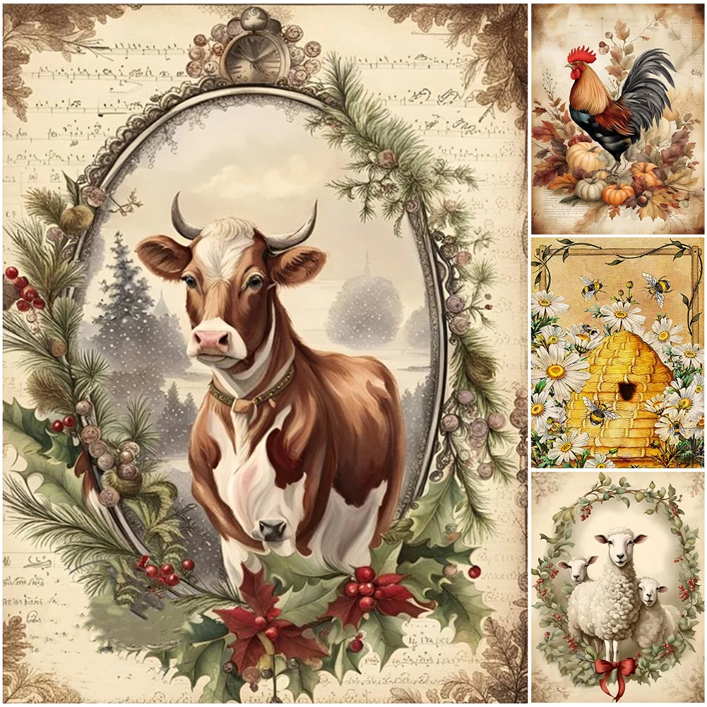 Full Drill 5D Diamond Painting Cow Diamond Painting Animal DIY