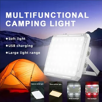 Lampe LED Portable pour tente de Camping, projecteur Rechargeable, haute puissance, éclairage d'urgence extérieur, lampe de nuit suspendue étanche 1