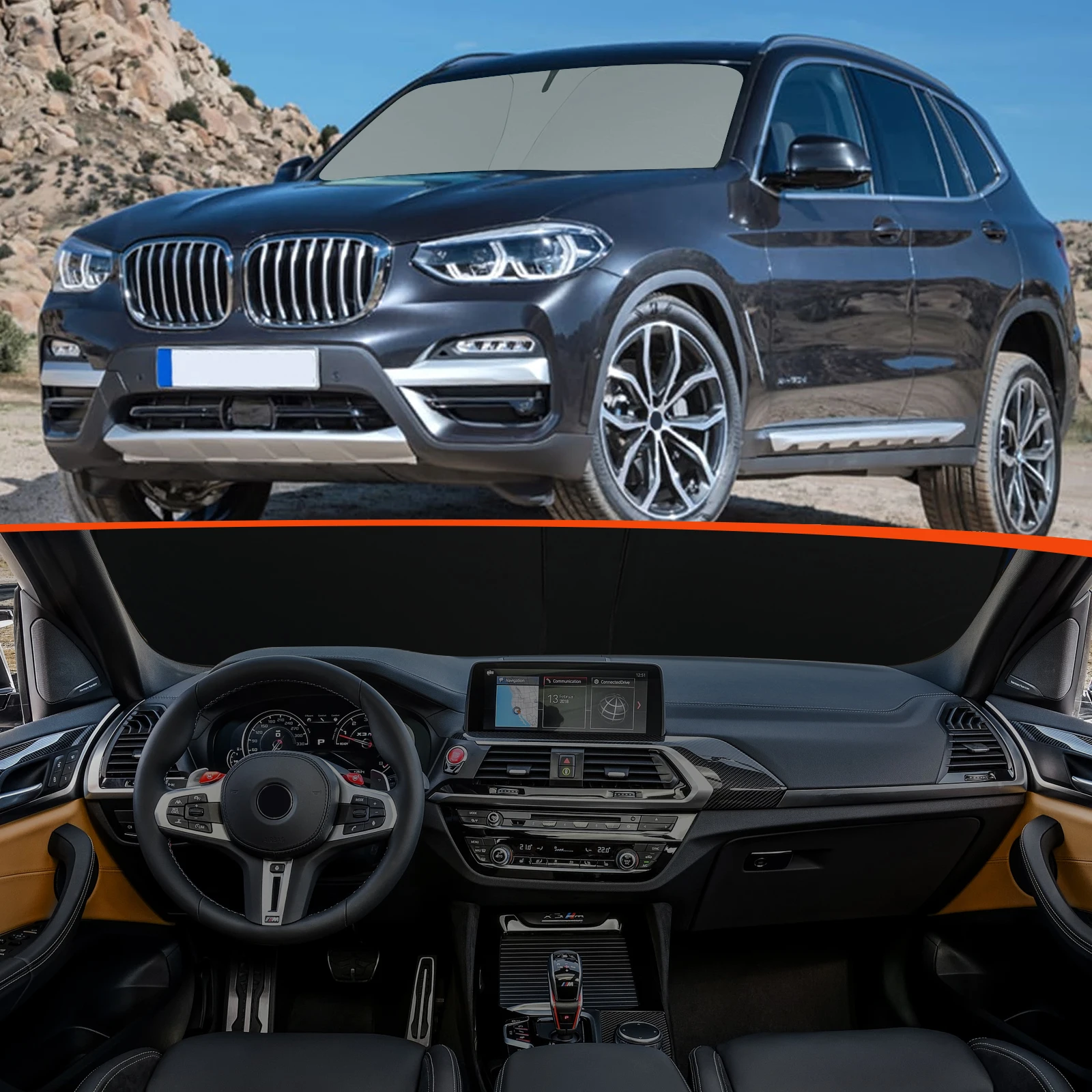 Car front windshield sunshade accessories For BMW X3 2011 2012 2013 2014 2015