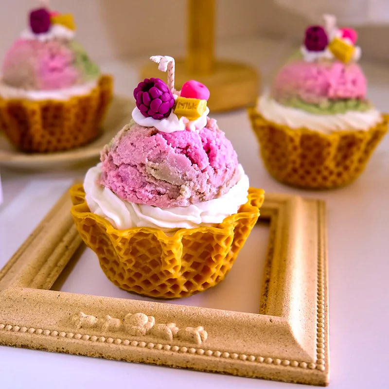 

Ice Cream Silicone Mold, Scented Candle, Aroma Plaster, Dessert Cake, 3D Ornaments, Resin Clay, Food Simulation Decoration