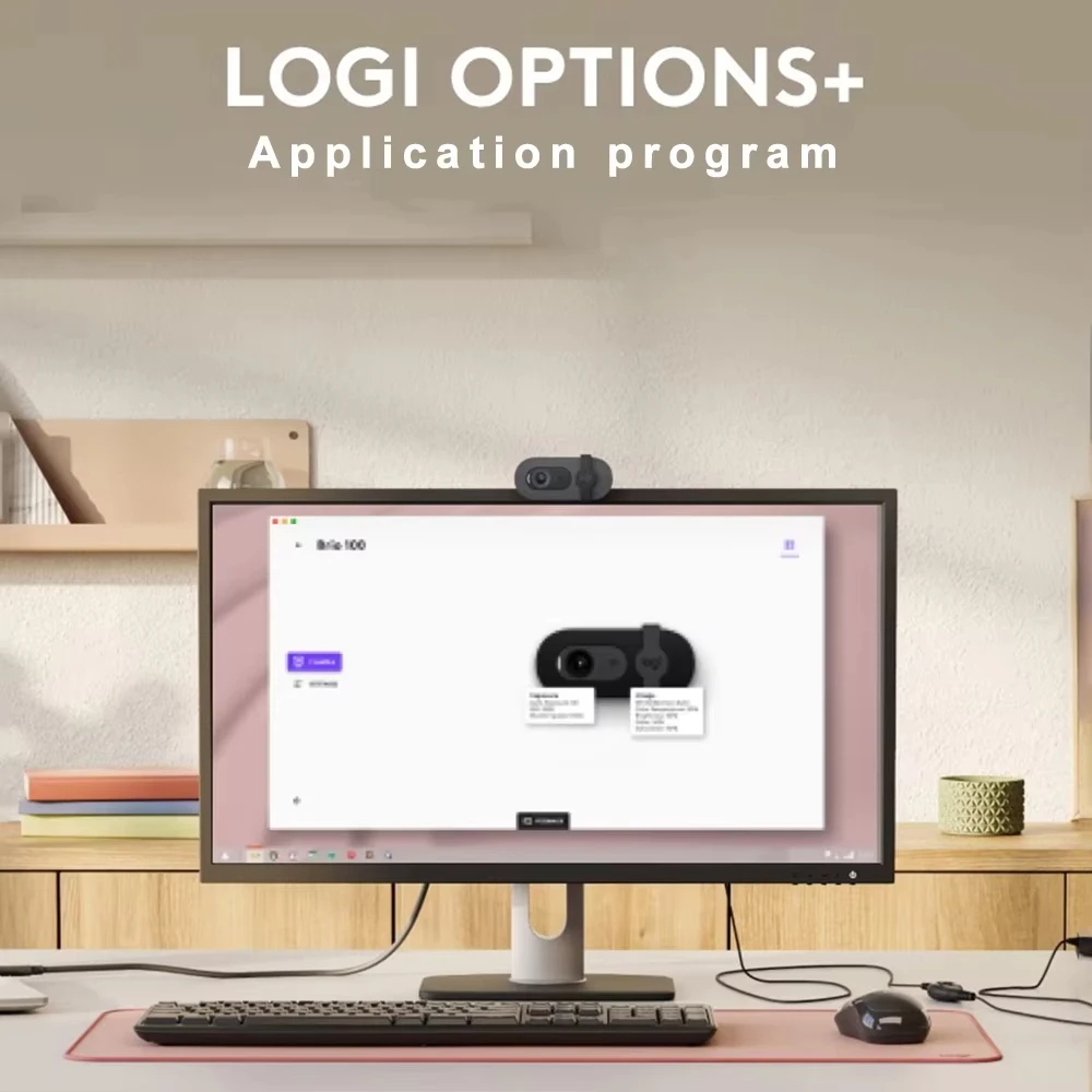 Logitech Brio 90 HD 1080p webcam with automatic light balancing, integrated privacy shutter, and built-in microphone Webcam