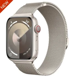 Elegant Magnetic Milanese Loop Watch Strap Bracelet for Series 10 - 11 42mm (Starlight color)